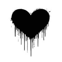 Black Heart with Slowly Dripping Paint on a White Background vector