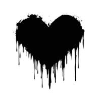 Black Heart with Flowing Ink Trails on a White Surface vector