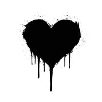 Black Heart with Paint Drizzling on a White Surface vector