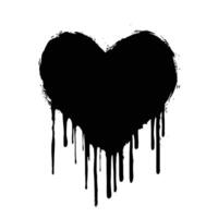 a black heart with paint on it vector