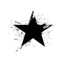 a black star with splatters on it vector