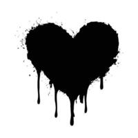 Black Heart with Ink Flowing on a White Canvas vector