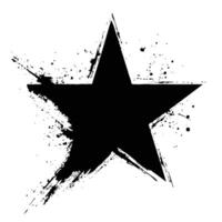 a black and white star with splatters on it vector