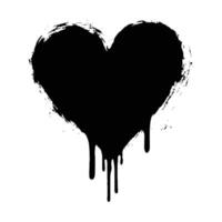 Black Heart with Paint Traces Running on a White Surface vector