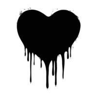 black heart with dripping liquid on it vector