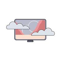 illustration of Computer Cloud Storage vector