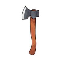 a sharp ax with a wooden handle vector