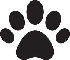 Black and white paw print symbol on a white background vector