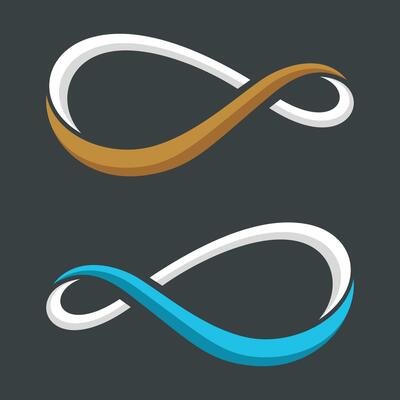 Set Colorful Ornamental Infinity Loop Logo Template Illustration Design. EPS 10.