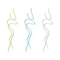 Set Colorful Abstract Hair Lines Template Illustration Design. EPS 10. vector