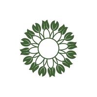 Star Frame Green Leaves Logo Template Illustration Design. EPS 10. vector