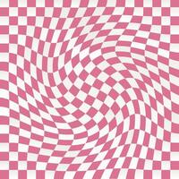 Checkerboard background, twisted and distorted texture in trendy style. Swirls, swirl patterns. Aesthetics. vector