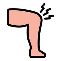 Pain in Joints Icon Arthritis and Discomfort in Flat Line Color Style. vector