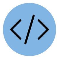 Coding Icon Programming and Development in Flat Line Color Style. vector