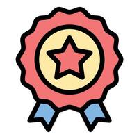 Warranty Icon Guaranteed Protection in Flat Line Color Style vector