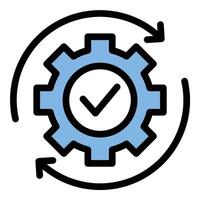 Easy Maintenance Icon Hassle Free Upkeep in Flat Line Color Style. vector