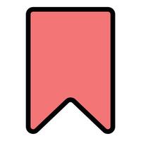 Bookmark Icon Saved Reading in Flat Line Color Style vector