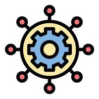 Backlink Icon SEO and Website Connectivity in Flat Line Color Style. vector