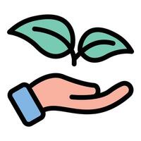 Organic Icon Natural and Eco Friendly in Flat Line Color Style. vector