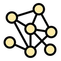 Algorithm Icon Computational Logic in Flat Line Color Style. vector