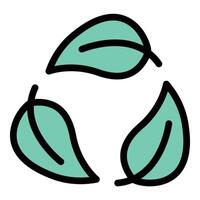 Eco Friendly Icon Sustainable and Green Living in Flat Line Color Style. vector