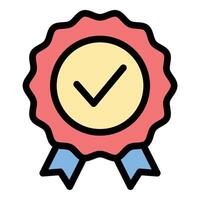 Genuine Icon Authenticity and Trust in Flat Line Color Style. vector