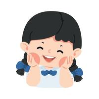 A shy girl making a bashful gesture vector