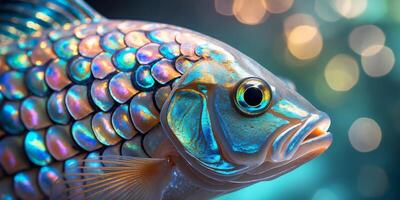 Colorful fish swimming in a vibrant underwater environment during sunlight photo