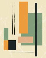 Abstract Minimalist Composition with Bold Orange and Green Rectangles vector