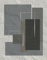 Modern Grayscale Geometric Abstract Wall Art vector