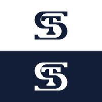 ST or TS letter logo stock. vector