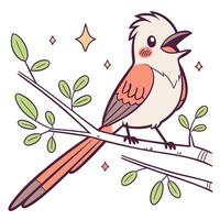 A tweety bird on branch in cartoon style vector