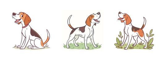 Set of cartoon dog vector