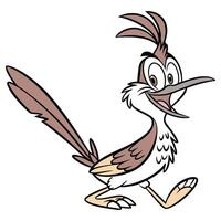 Funny bird with feather vector