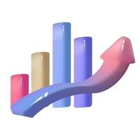 3d illustration render full color graphic chart. icon illustration vector