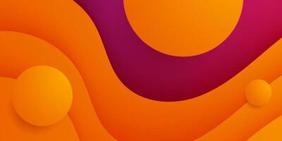 Abstract colorful orange and purple 3D wave pattern background. Trendy background design illustration. vector