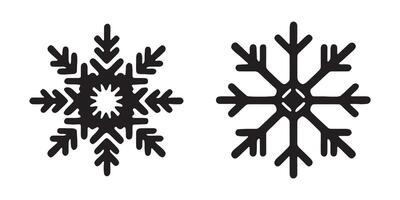 Frosty Whimsy Black Snowflake Icons vector
