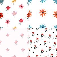 seamless pattern with flowers and floral elements. Modern and minimalistic style flowers. For for textiles, wallpapers, wrapping paper, stationery, and branding. Home decor, fabric design vector