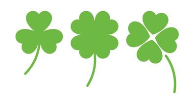 Clover leaf icon. Shamrock icons, four leaf clover icons, St. Patrick's Day, Lucky clover, three leaf clover icon. Good luck leaf clover. vector