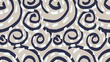 Hand drawn sketch large abstract organic shapes seamless pattern. beige background with unique twisted shape. Contemporary plain ornament for print. vector