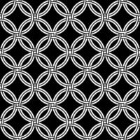 Seamless Geometric black and white Interlocking Circles Pattern vector