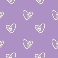 Textile pastel purple pattern with hearts. Delicate soft cozy background. vector