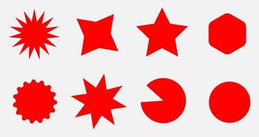 a set of red star shapes on a white background vector