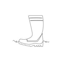 one line art boots illustration. line art, one continuous line, simple, hand drawn and sketch style. for icons, symbols, signs or logos vector
