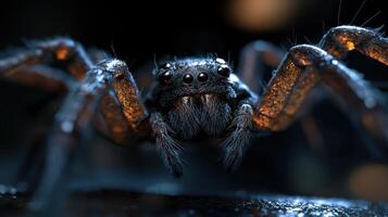 A close up of a spider with its eyes open photo