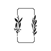 frame with leafs nature ecology isolated icon illustration line style icon vector