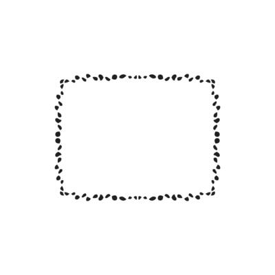 Hand drawn square frame. Black and white illustration. Isolated on white background.