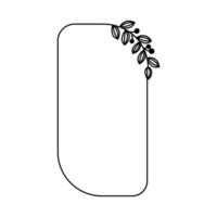 decorative frame with branches and leaves icon over white background, illustration vector