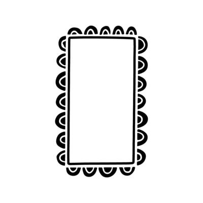 vintage frame icon over white background, line style, illustration