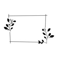 frame with branches and leafs icon over white background, illustration vector
